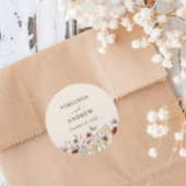 Sticker Rond Mariage Fleur sauvage Boho
