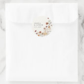 Sticker Rond Mariage Fleur sauvage Boho Fall (Sac)