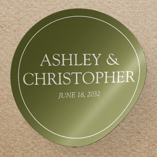 Sticker Rond Mariage Fleur sauvage couleur d'eau violet