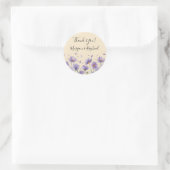 Sticker Rond Mariage Fleur sauvage d'aquarelle Lavender Bloom (Sac)