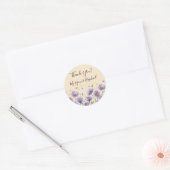Sticker Rond Mariage Fleur sauvage d'aquarelle Lavender Bloom (Enveloppe)