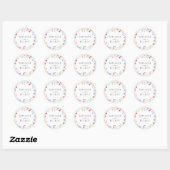 Sticker Rond Mariage Fleur sauvage floral (Feuille)