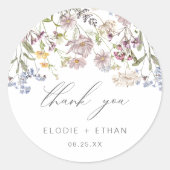 Sticker rond Mariage fleur sauvage Floral Boho Fav (Devant)