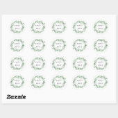 Sticker Rond Mariage Fleur sauvage rustique (Feuille)