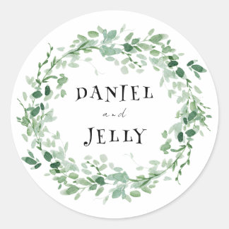 Sticker Rond Mariage Fleur sauvage rustique