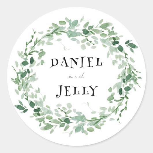 Sticker Rond Mariage Fleur sauvage rustique (Devant)