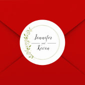 Sticker Rond Mariage Fleur sauvage rustique élégant moderne