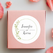 Sticker Rond Mariage Fleur sauvage rustique élégant moderne