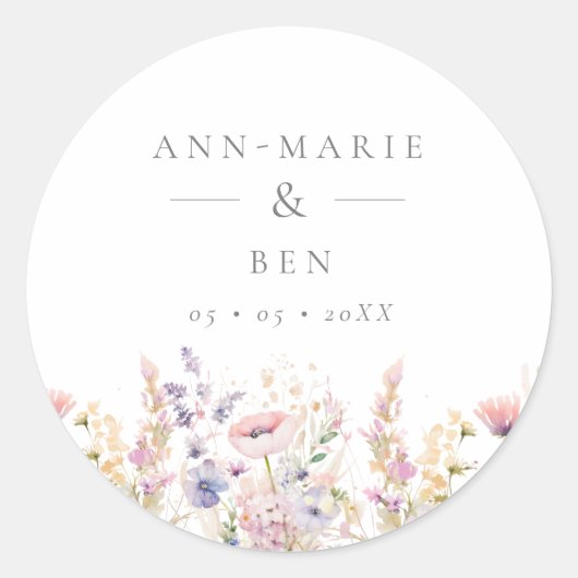 Sticker Rond Mariage Fleur sauvage Spring Lilac (Devant)