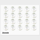 Sticker Rond Mariage Fleurie Or Fête de Mariage (Feuille)
