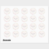 Sticker Rond Mariage Fleuris Aquarelle Douce Rose (Feuille)