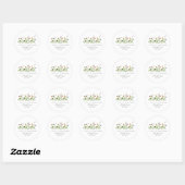 Sticker Rond Mariage Fleurissant : Shower de Mariée (Feuille)