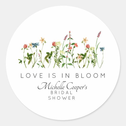 Sticker Rond Mariage Fleurissant : Shower de Mariée (Devant)
