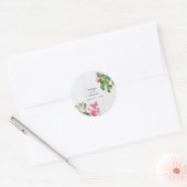 Sticker Rond Mariage Fleurs de Magnolia Aquarelle (Enveloppe)