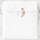 Sticker Rond Mariage FLEURS Élégantes (Sac)