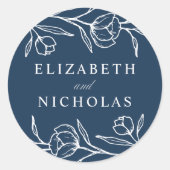 Sticker Rond Mariage floral (Devant)