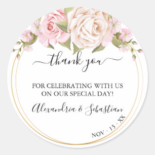Sticker rond Mariage Floral