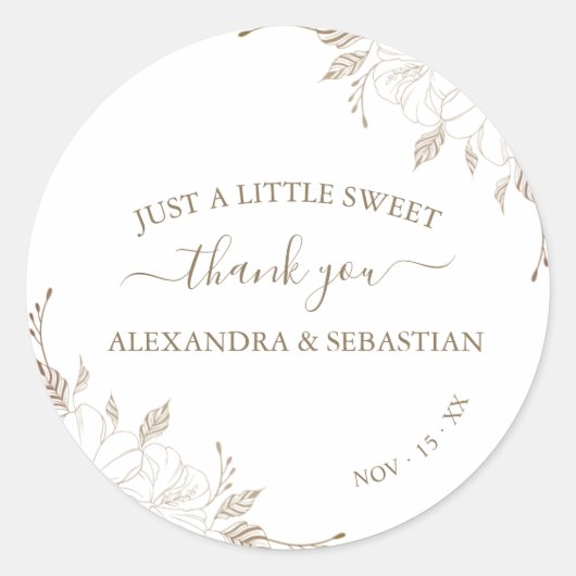 Sticker rond Mariage Floral (Devant)