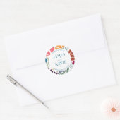 Sticker Rond Mariage Floral Abstrait de Fleur Sauvage de Couleu (Enveloppe)