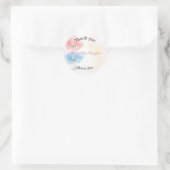 Sticker Rond Mariage floral aquarelle merci (Sac)