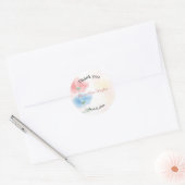 Sticker Rond Mariage floral aquarelle merci (Enveloppe)