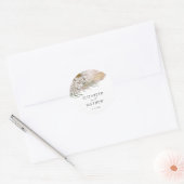 Sticker Rond Mariage Floral Beige Bohème (Enveloppe)