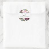 STICKER ROND MARIAGE FLORAL BLANC BLANC BRILLANT (Sac)