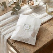 Sticker Rond Mariage Floral Blanc et Verdure