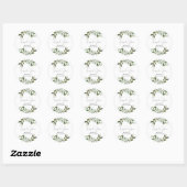 Sticker Rond Mariage floral blanc Magnolia (Feuille)