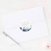 Sticker Rond Mariage floral bleu bleu de Dusky (Enveloppe)