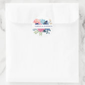 Sticker Rond Mariage floral bleu et blanc (Sac)
