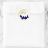 Sticker Rond mariage floral bleu royal (Sac)