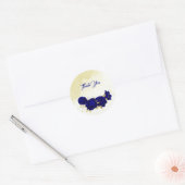 Sticker Rond mariage floral bleu royal (Enveloppe)