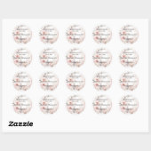 Sticker Rond Mariage floral Blush Boho (Feuille)