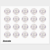 Sticker Rond Mariage floral bohème rustique (Feuille)