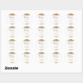 Sticker Rond Mariage floral boho minimal (Feuille)