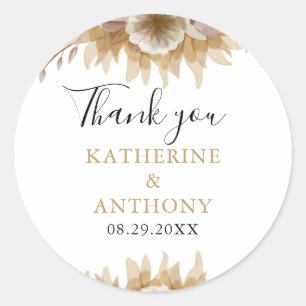 Sticker Rond Mariage floral boho minimal