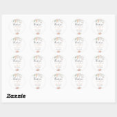 Sticker Rond Mariage floral boho minimal (Feuille)