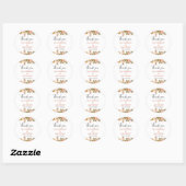 Sticker Rond Mariage floral boho minimal (Feuille)