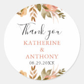 Sticker Rond Mariage floral boho minimal (Devant)