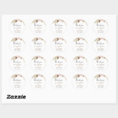 Sticker Rond Mariage floral boho minimal (Feuille)