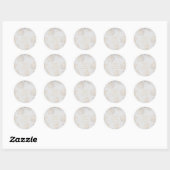 Sticker Rond Mariage floral botanique moderne doré (Feuille)