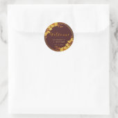 Sticker Rond Mariage Floral Burgundy Gold Classy (Sac)