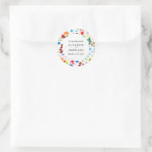 Sticker Rond Mariage floral chic boho moderne (Sac)