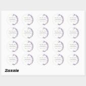 Sticker Rond Mariage floral de lavande rustique (Feuille)