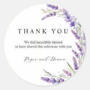 Sticker Rond Mariage floral de lavande rustique