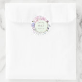 Sticker Rond Mariage Floral de Pivoines Géométriques Pastel (Sac)