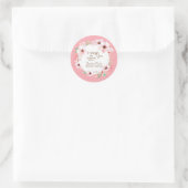 Sticker Rond Mariage floral de printemps moderne. Merci. (Sac)