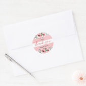 Sticker Rond Mariage floral de printemps rose de la fleur de pi (Enveloppe)