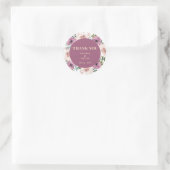 Sticker Rond Mariage floral de prune moderne (Sac)